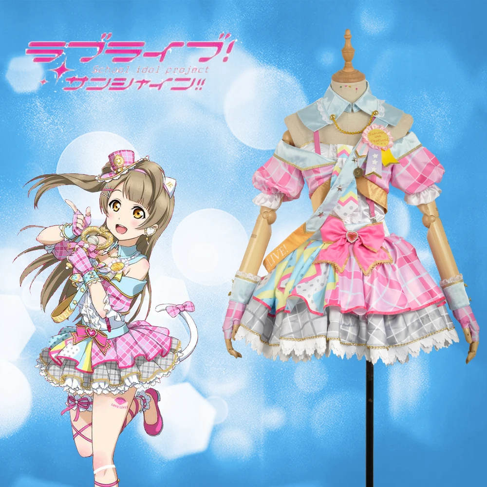 Love Live! Карнавальный костюм Kotori Minami розовый с юбкой для вечеринок|love live|dress cosplaycosplay