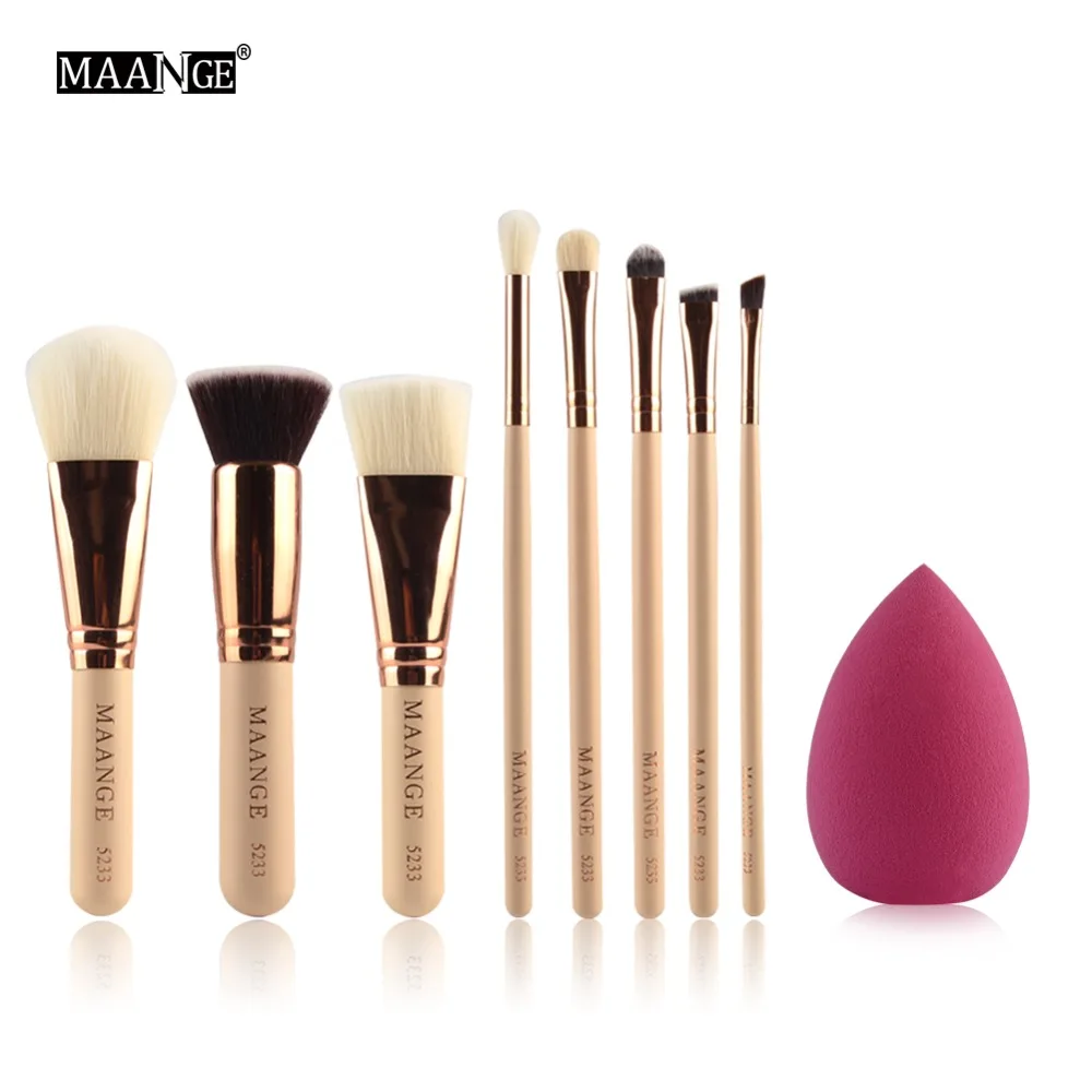 MAANGE Soft 6/8/10 шт. Кисти для макияжа тени век ресницы пудра кисть + спонж
