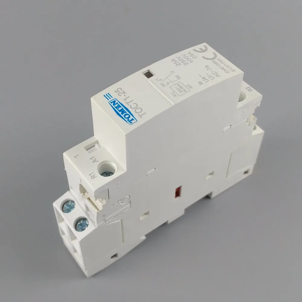 TOCT1 2P 25A 24V 5060 Гц din-рейка бытовой ac модульный контактор 2NO или 1NO 1NC (art.: 7a253452e) - 7a253452e