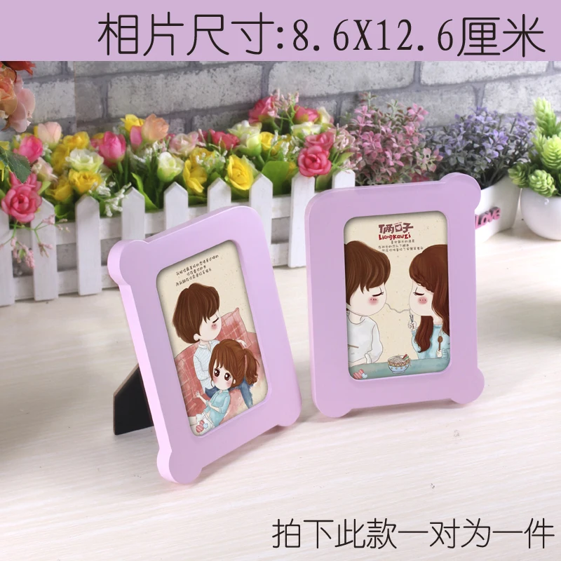 Couple Frame 5Inch " 5" " 7 дюймовая деревянная рама стол предметы домашнего интерьера детская маленькая резная Картина Декор дисплей прекрасная детская фоторамка - Цвет: Couple Frame 5Inch
