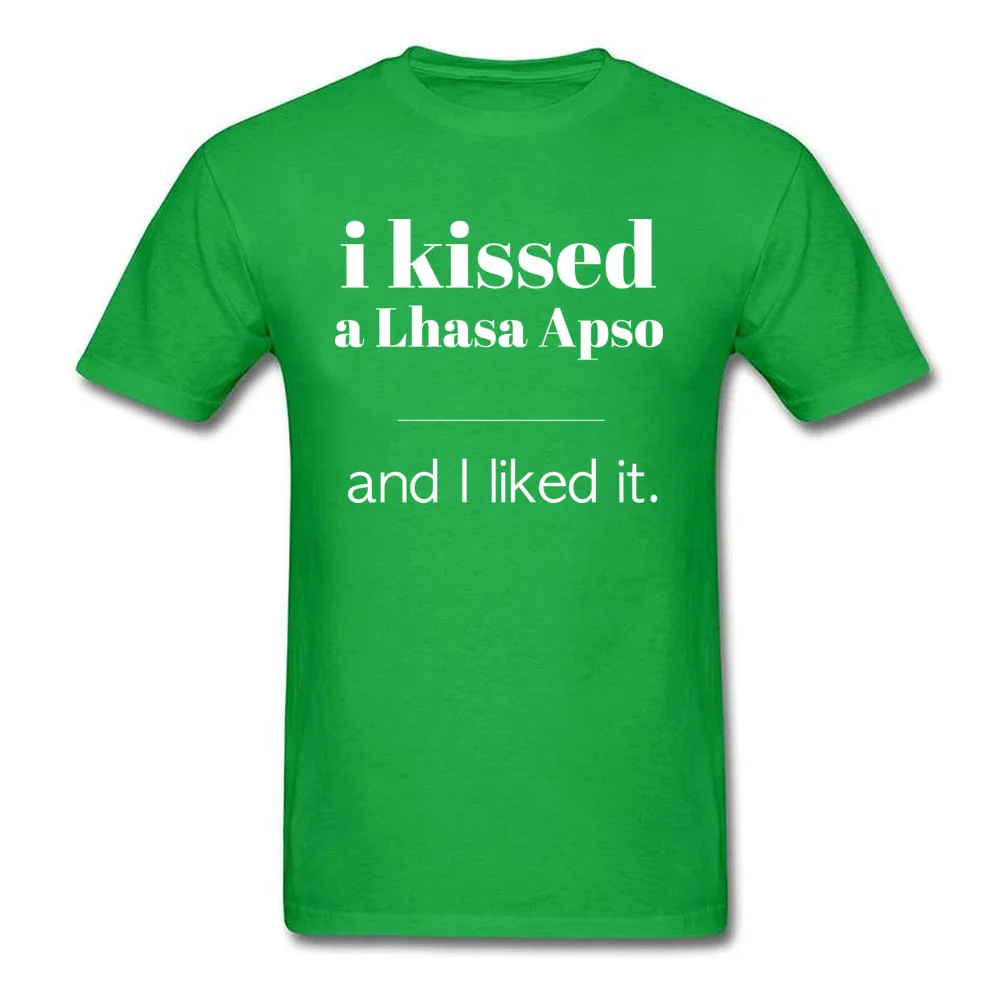 Забавная футболка I Kissed A Lhasa Apso Мужская Простые Летние футболки топ в стиле хип