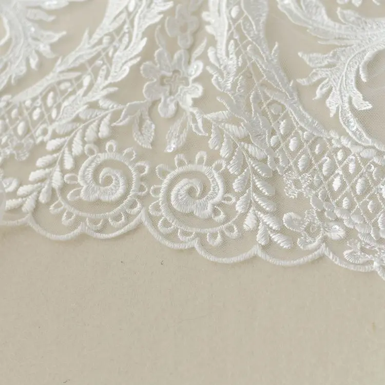 

European high-grade embroidery lace fabric wedding dress handmade diy mesh fabric clothing decoration materials
