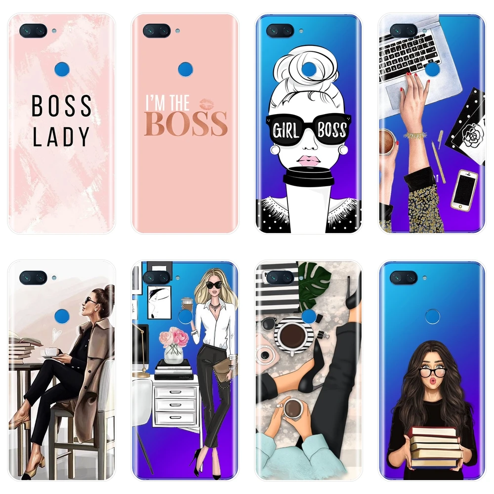 Женская розовая накладка на заднюю панель Girl Boss для Xiaomi Mi A1 A2 8 Lite SE мягкий