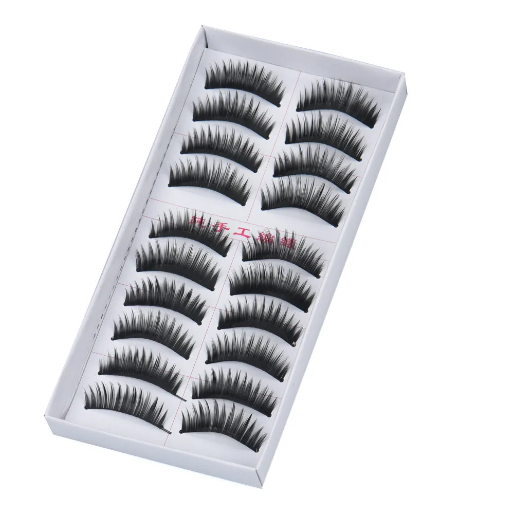 False Eyelash Makeup 10 Pairs Natural Long Fake Eye Lashes Handmade Thick Eyelashes P# 827 | Красота и здоровье