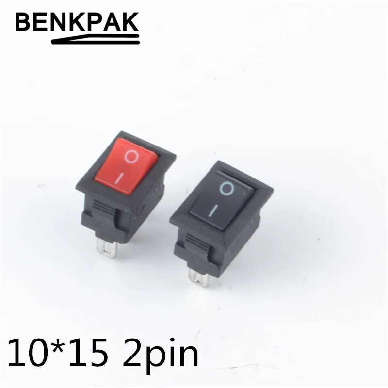 10 шт. 10*15 мм 2PIN ВКЛ/ВЫКЛ Лодка кулисный переключатель 3A 250VAC/6A 125VAC