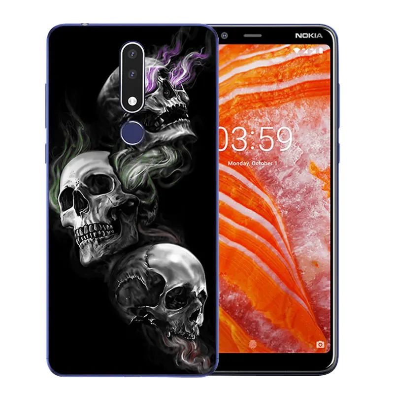 Задняя крышка для Nokia 3 2018/3 1 Силиконовые чехлы из ТПУ ультра тонкие с узором Marb