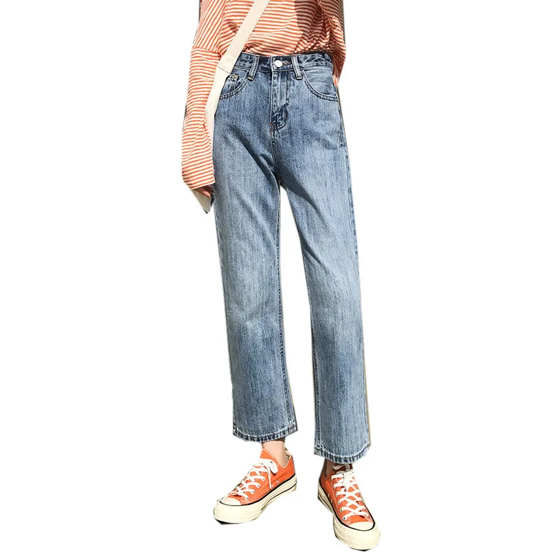 Прямо канистра джинсы свежий девять частей летние штаны 2019 легко Джокер Штаны с