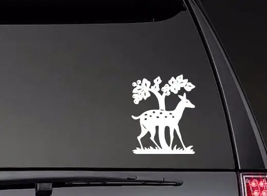 

Олень и дерево высечки виниловая наклейка на окна кузова Стикеры для украшения автомобилей Высокое качество водонепроницаемый съемный мультфильм ZP0540