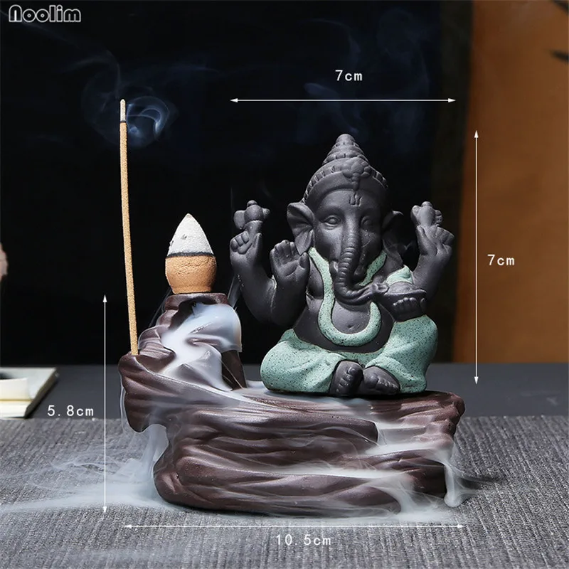 Керамический индийский бог Ганеш слон Бог Будда статуи задний поток благовоний