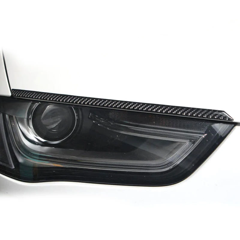 Carbon Fiber Headlights Eyebrows Eyelids Car-styling Stickers for Audi A4 A5 Front Headlamp 2009-2016 Auto accessories | Автомобили и