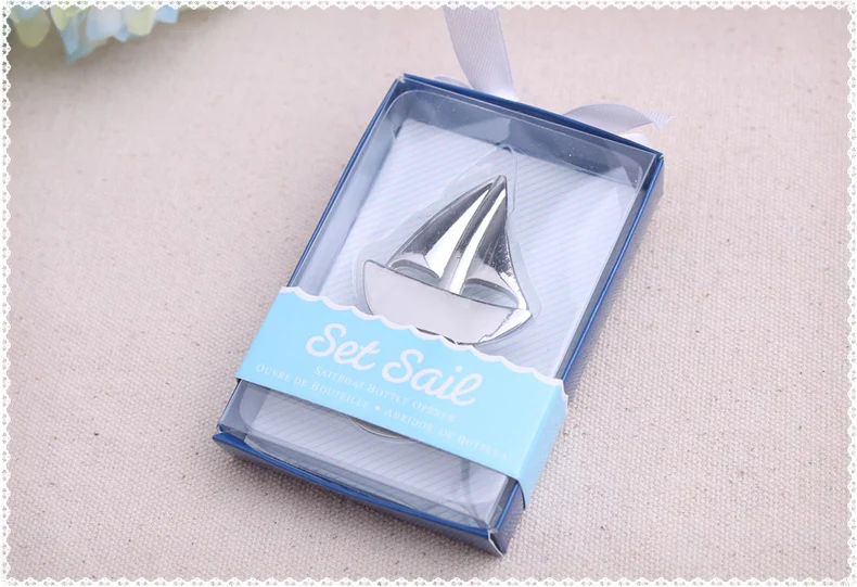 Парус лодка бутылка вина OpenerGift коробка Свадебная вечеринка свадебный душ пользу