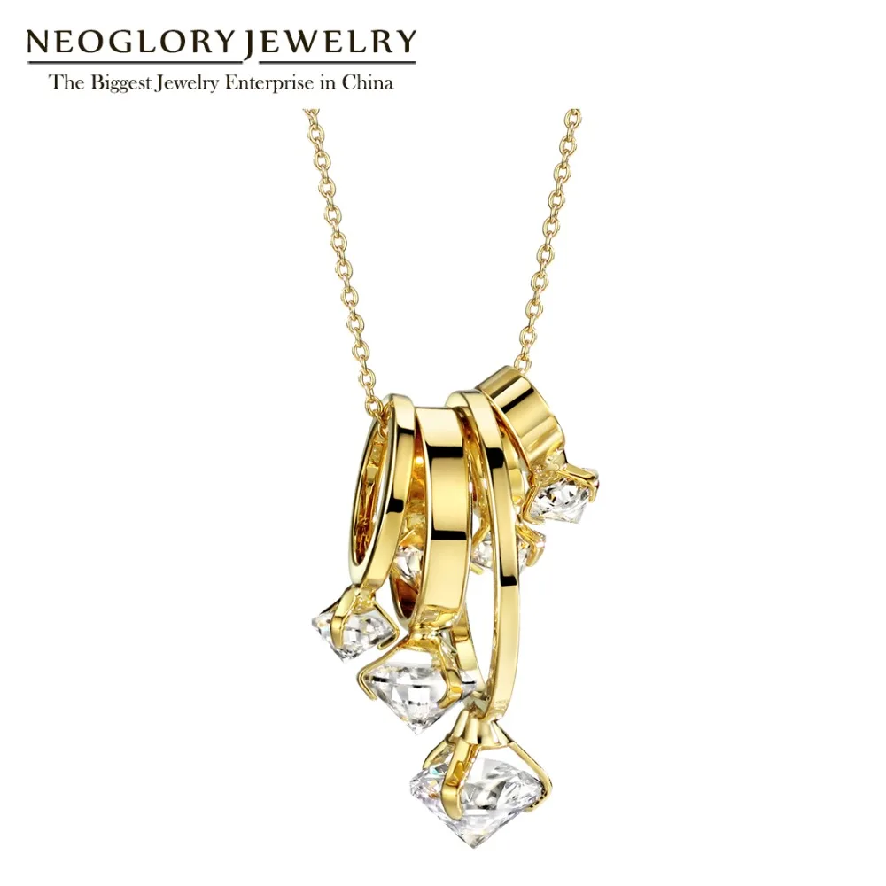 

Модные многослойные ожерелья и подвески Neoglory из меди с кубическим цирконием и круглой цепочкой для женщин, подарки, ювелирные изделия, нови...
