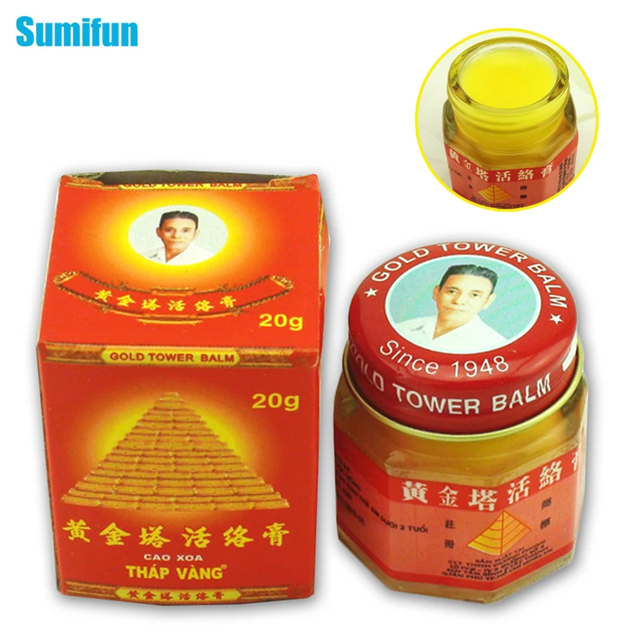 100% Оригинальный вьетнамский тигровый бальзам Sumifun Золотая башня массажер