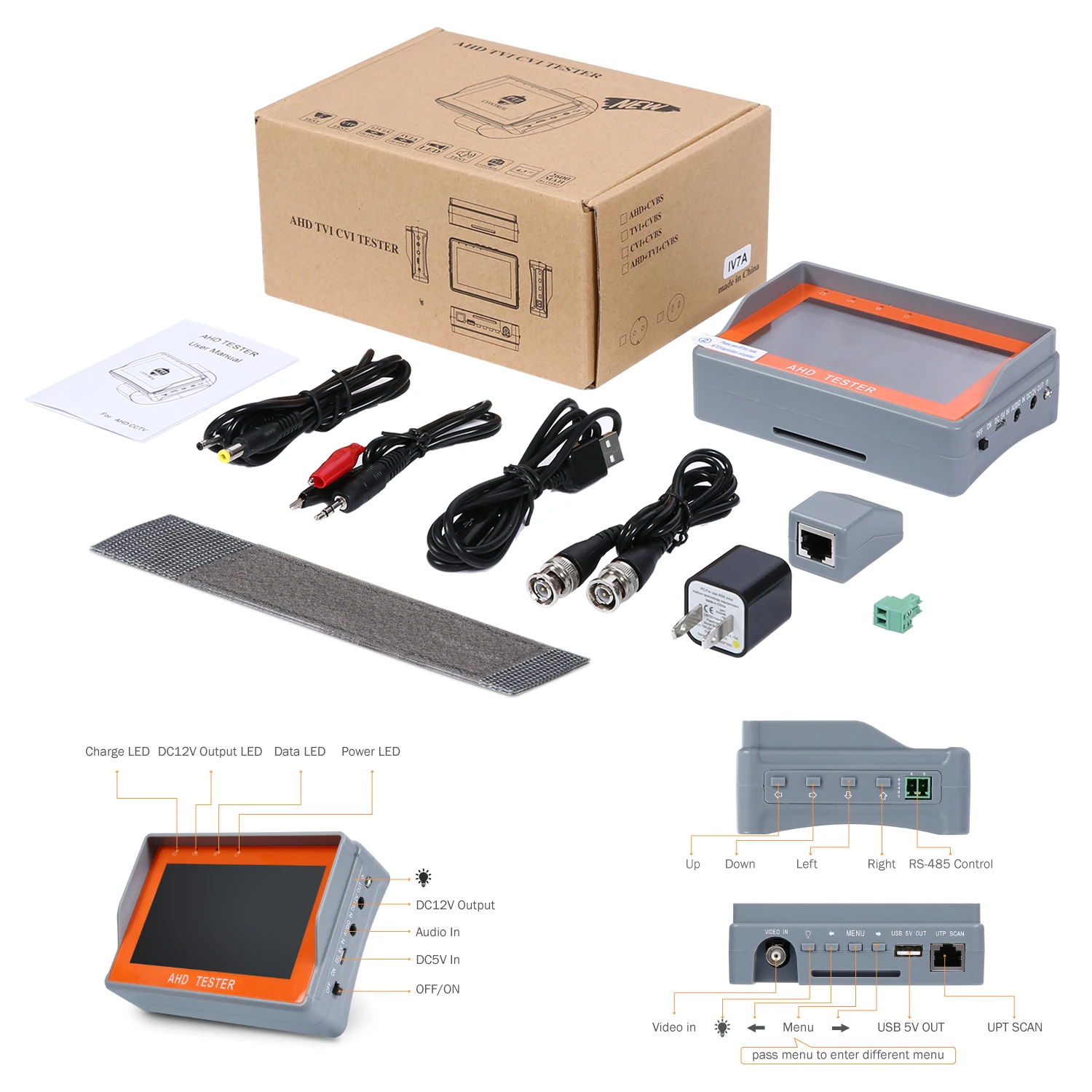 ANNKE RU распродажа 4 3 дюймов HD AHD CCTV тестер монитор 1080P аналоговая камера PTZ UTP