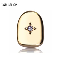 tophiphop hip hop tooth grill mens rapper hip hop fashion braces single star golden silver tooth grill