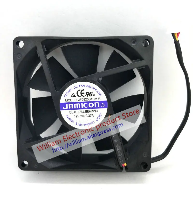 Новый оригинальный двухшариковый подшипник JF0825B1UM-R DC12V 0.37A 80*80*25 мм 7 см 3-линейный