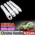Хромированная накладка на ручки для Nissan Micra K13, March Renault Puls 2011 2012 2013 2014 2015 2016, аксессуары, наклейки для стайлинга автомобиля