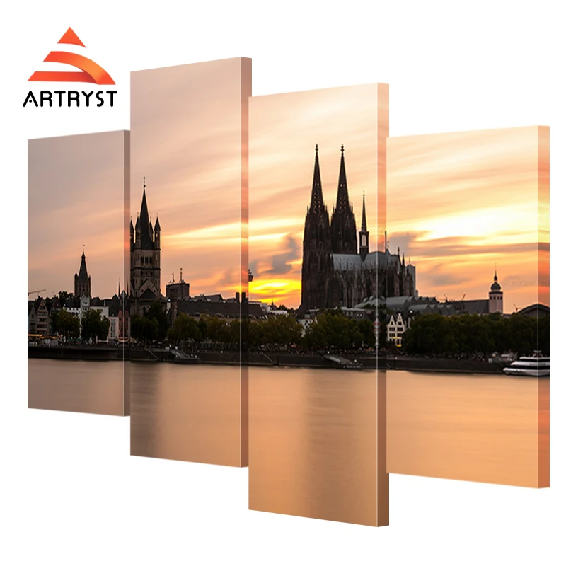 Современный домашний декор Artryst 4 шт. Германия одеколон рисунок на реке холсте HD