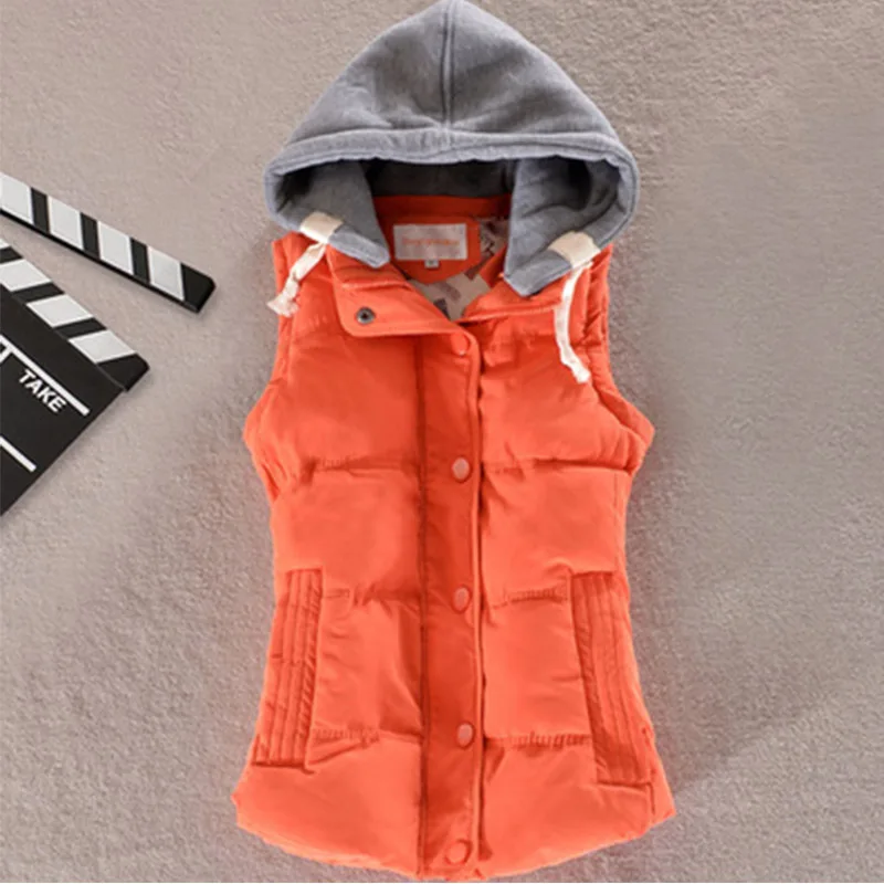 2019 Solid color Korean version Jacket Down Cotton jacket Winter Women Vest Thickening Hooded Waistcoat Coat Female cc71 | Женская