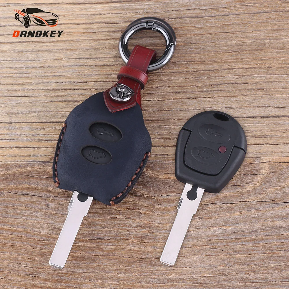 DANDKEY защита для ключей из натуральной кожи чехол держатель VW Polo Golf Jetta Sharan Seat Ibiza Leon
