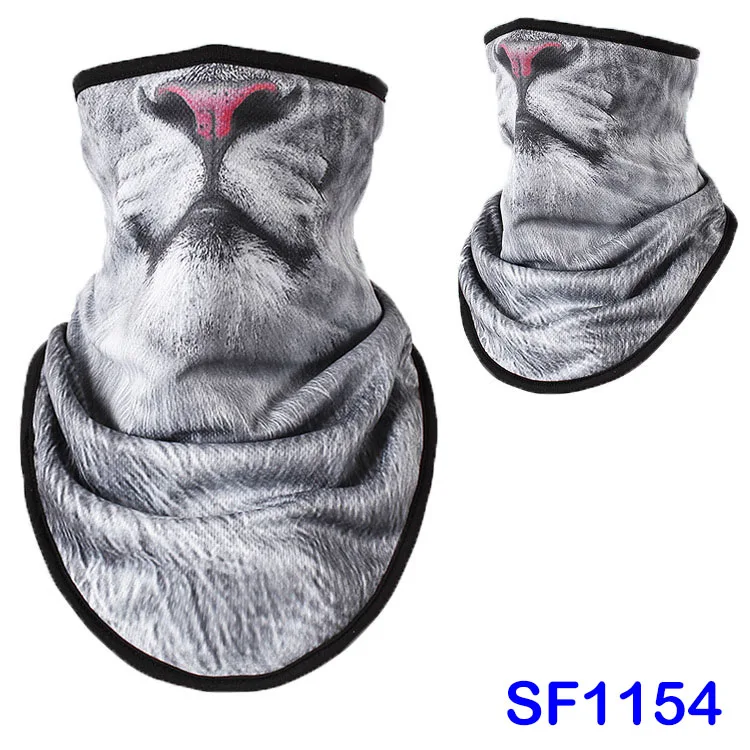 SF1154 Флисовые Слюнявчики для катания на лыжах и сноуборде с животными, маска для всего лица для мужчин, теплый треугольный 3D шарф с принтом для женщин, лыжная маска FJ43 - Цвет: SF1154
