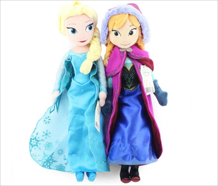 New 50CM dolls Plush Toys Princess Anna and Elsa Doll soft Kids toys for Girls Children | Игрушки и хобби