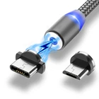 Магнитный кабель USB R-Line1 со светодиодной подсветкой для Samsung, Xiaomi, Huawei, LG, магнитный штекер, кабель USB Type-C, кабель Micro USB и USB