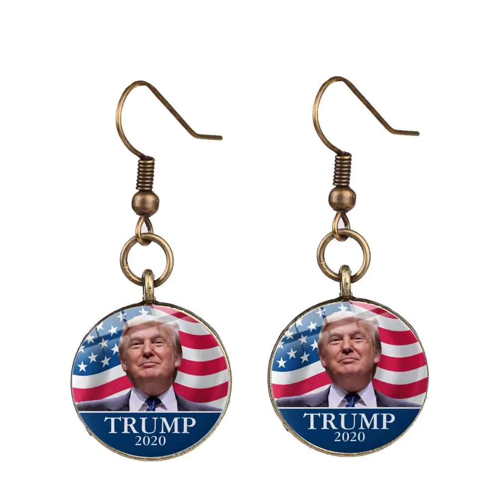 Серьги с американским флагом Трампом 2020 уникальный дизайн сохраняют Америку