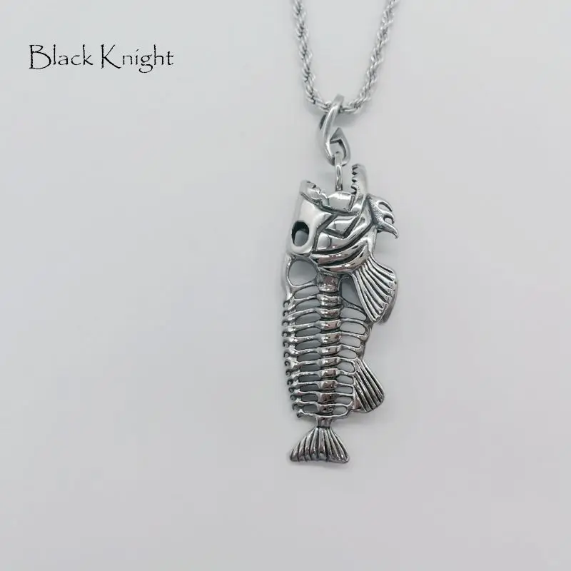 Ожерелье с подвеской Black Knight мужское ожерелье из нержавеющей стали в виде рыбьей