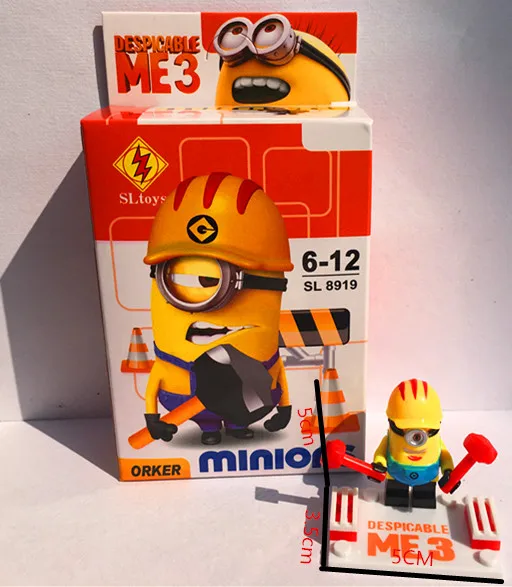 Building Block SL8919 Minion Despicable Me 3 Dave Stuart Chef Soldier Toy Action Figure toys for children | Игрушки и хобби