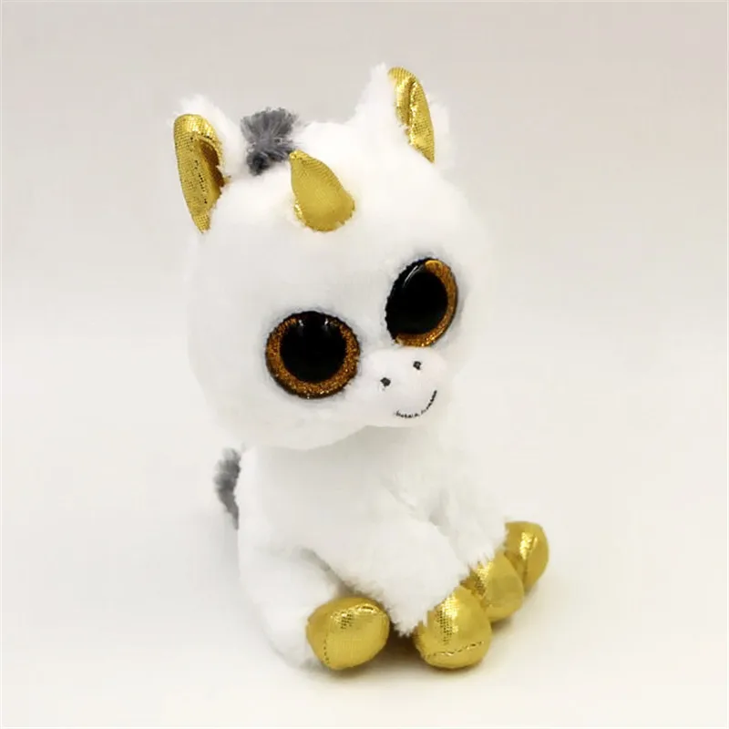 KAWO Горячая Ty Beanie Boos большие глаза маленький Единорог Плюшевые игрушки Куклы Kawaii
