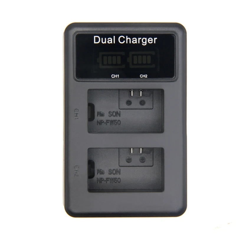 NP FW50 цифровой Камера батареи Быстрая зарядка 5В USB Dual Зарядное устройство с ЖК