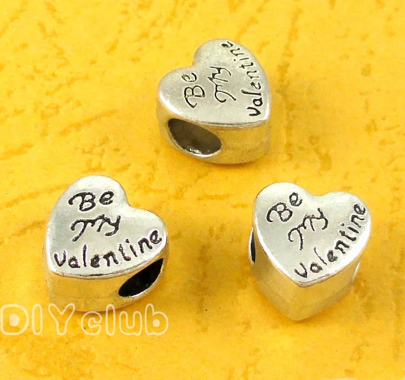 40 шт., античные серебряные бусины 10x10x8 мм