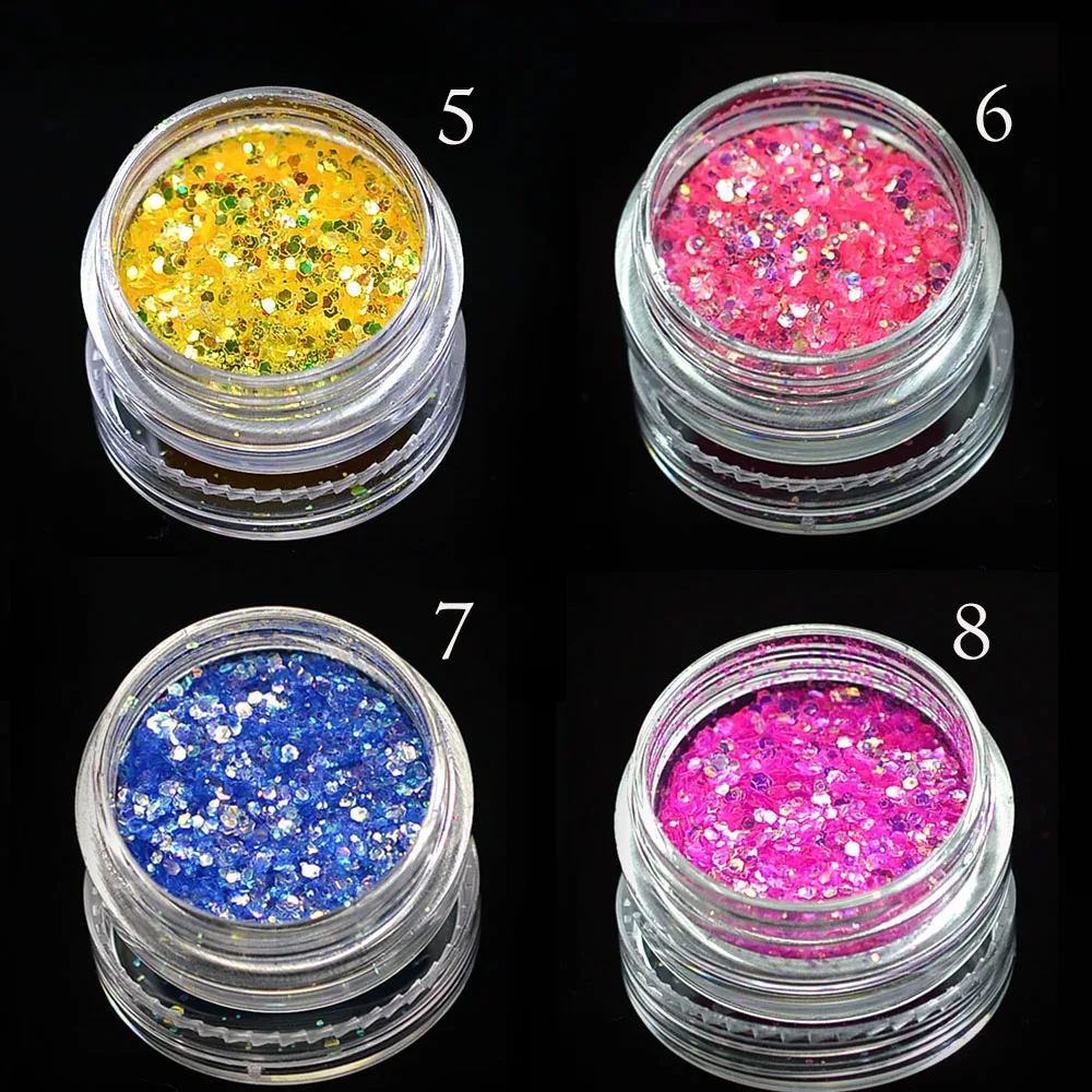 1 коробка Блестящий лак для ногтей блестки Советы УФ гель украшение красочный