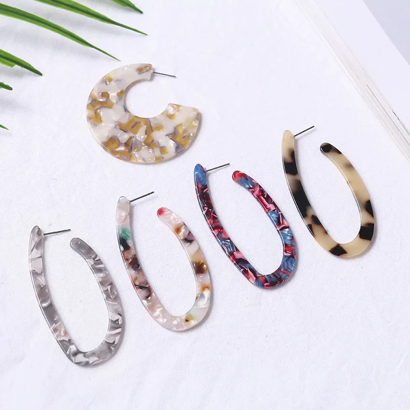 Pomlee модная разноцветная Цвет серьги гвоздики с эпоксидной смолой для Для женщин U