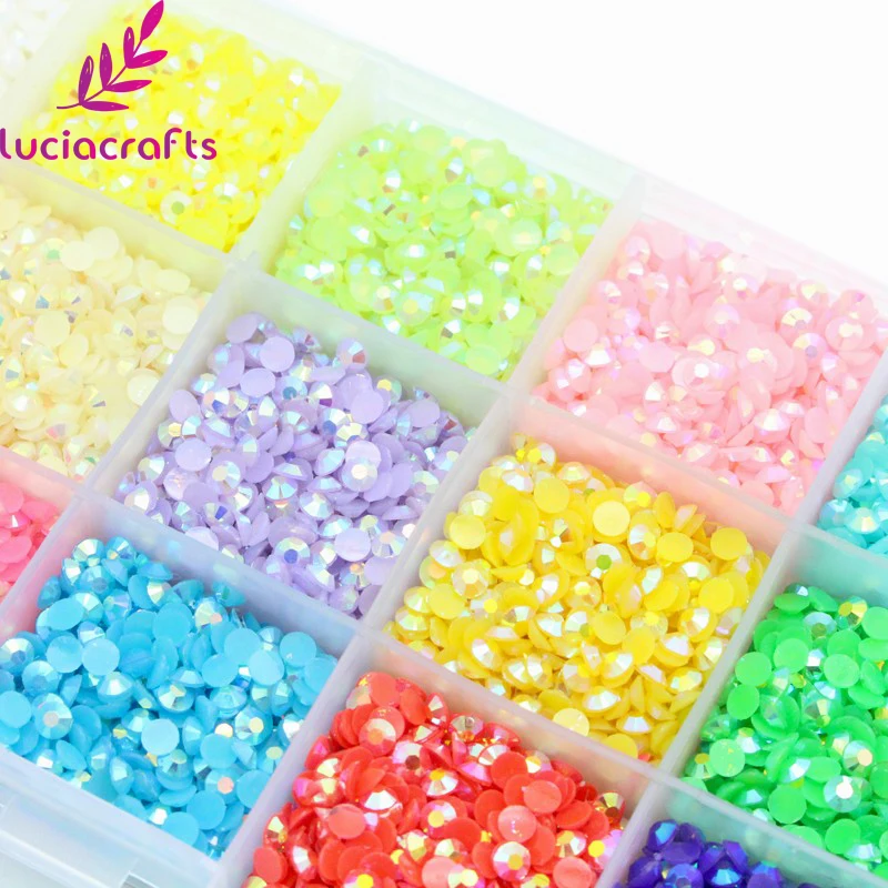 Lucia crafts, 4 мм, 15000 шт, Микс, Кристальные карамельные камни, смола, стразы с плоской задней стороной, красивые, сделай сам, сумки для ногтей, аксессуары для дизайна F1111