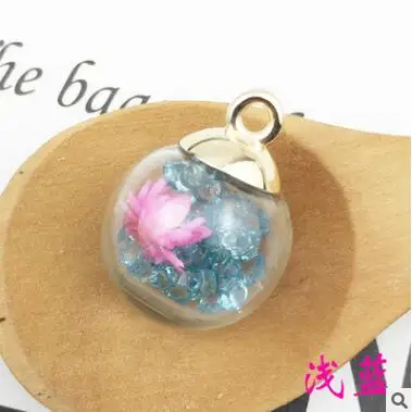 No.7 Light blue Мода 10 шт. 16 мм прозрачный стеклянный шар Хрустальная Кнопка хвостовик аксессуары для волос маленький кулон DIY Одежда Швейные ювелирные аксессуары - Цвет: No.7 Light blue