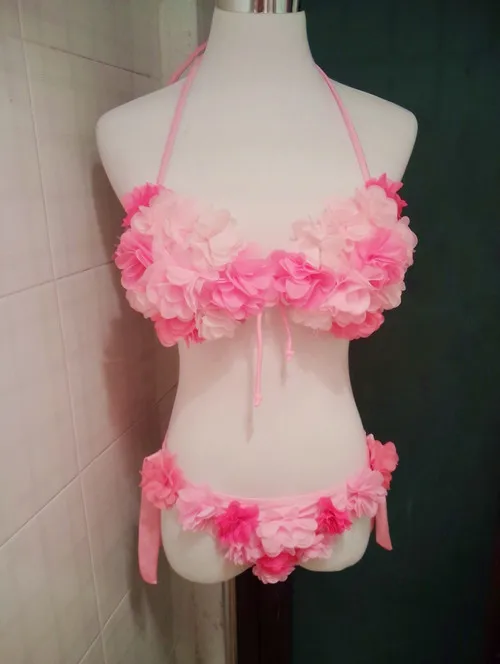 

[STOCK]+Veil Skirt 2018 NEW Flowers Swimsuit Bikini Swimwear Gradient Summer Lolita Sweet Clothing
