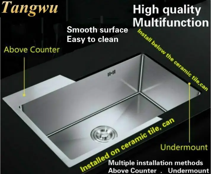 Бесплатная доставка Домашняя кухонная ручная раковина одиночный лоток