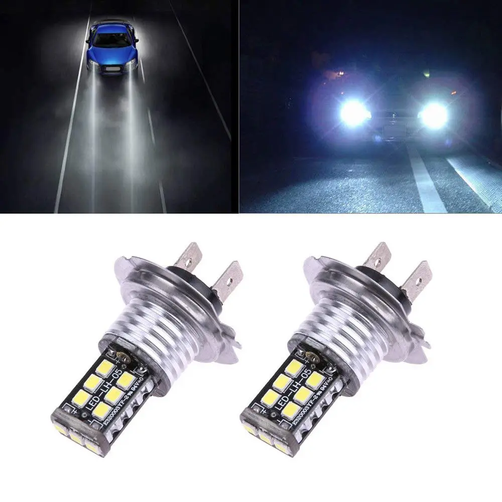2 шт. 10 Вт 15SMD H7 светодиодный COB автомобильный белый головной светильник лампы