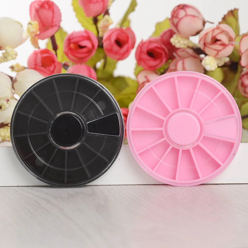 1 шт. дизайн ногтей пустая коробка колеса черный/розовый пластик Маникюр