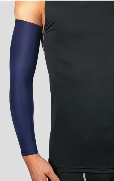 2PCS navy blue 2 шт. супер эластичные баскетбольные рукава налокотник для волейбола дышащий лайкровый велосипедный костюм налокотники Поддержка компрессионная скобка - Цвет: 2PCS navy blue