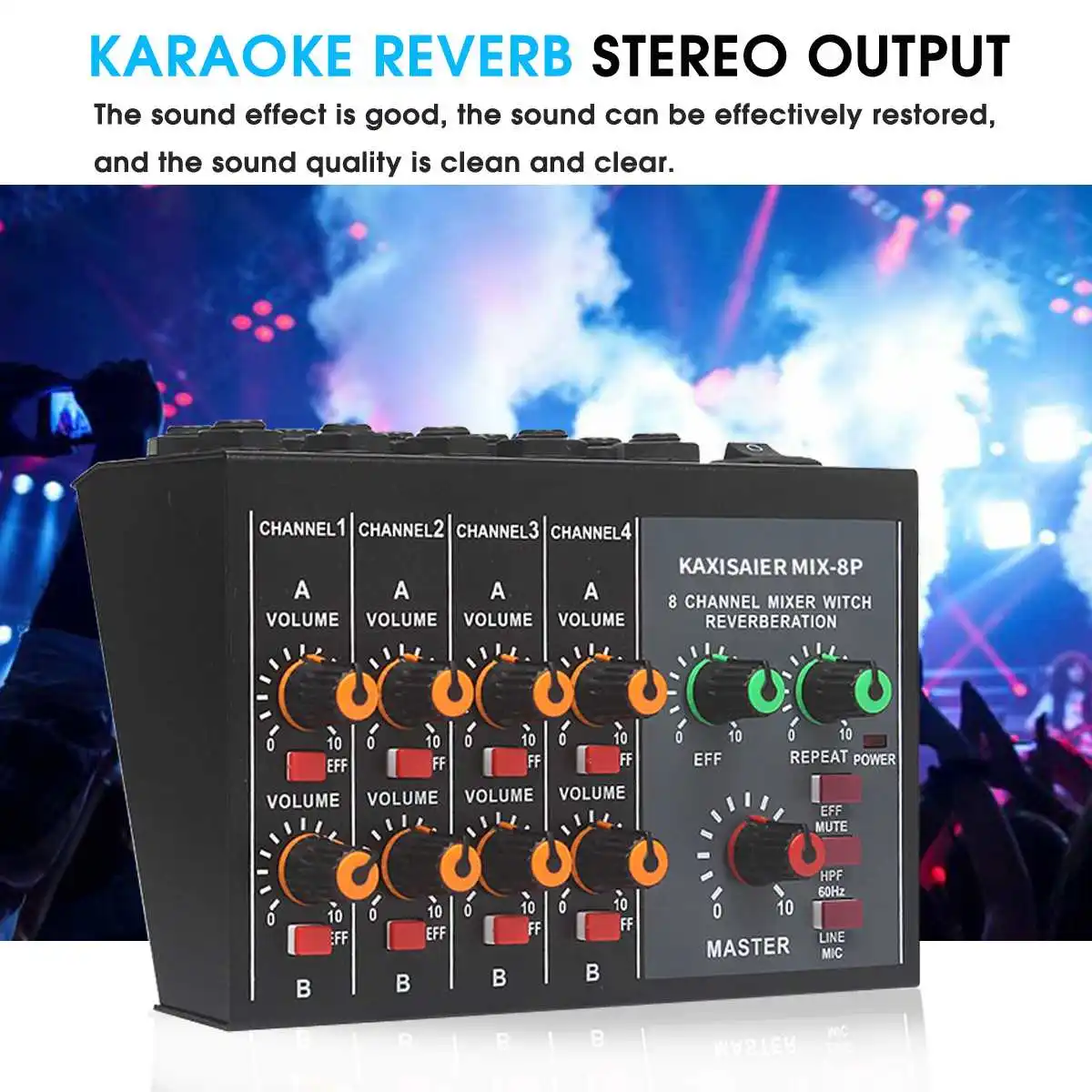 100~ 220V Профессиональный Портативный мини-миксер 8-канальный сетевой видеорегистратор Live Studio аудио КТВ караоке микшер 48В микшерный пульт для Семья KTV