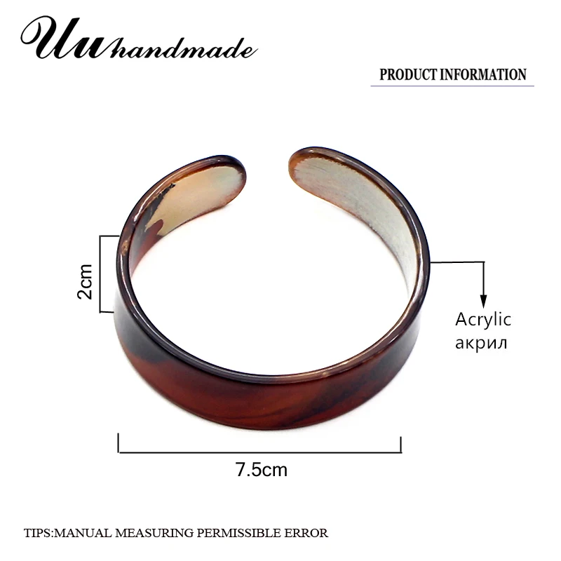 Женский широкий винтажный браслет на запястье Круглый акриловый Викинги|cuff