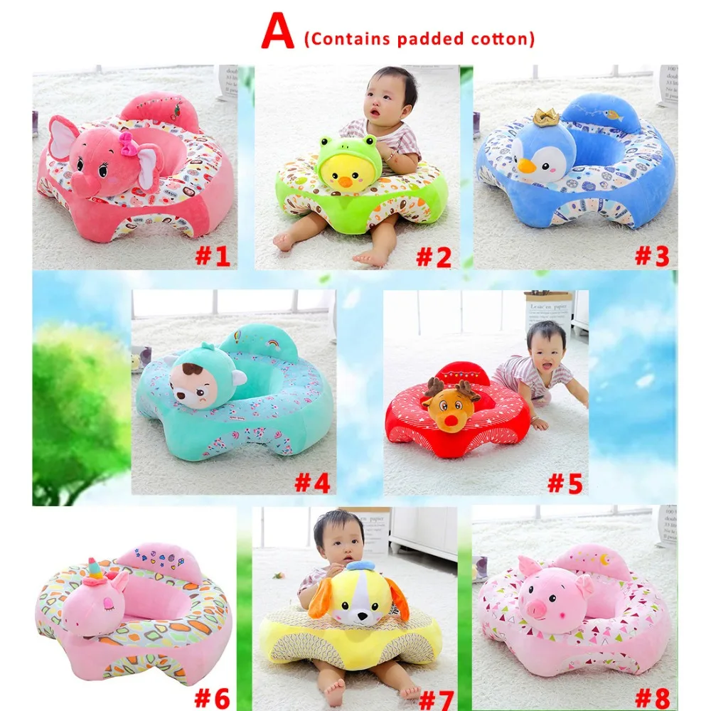Infantil Baby Seat Sofa Cartoon Animal Bean bag Chair Car Sofa kids Cover Baby Sofa Plush Toy Feeding chair Puff asiento Seats