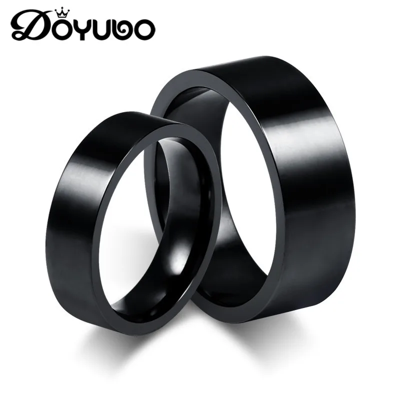 Парные кольца DOYUBO из нержавеющей стали 316L в простом стиле черные титановой панк с