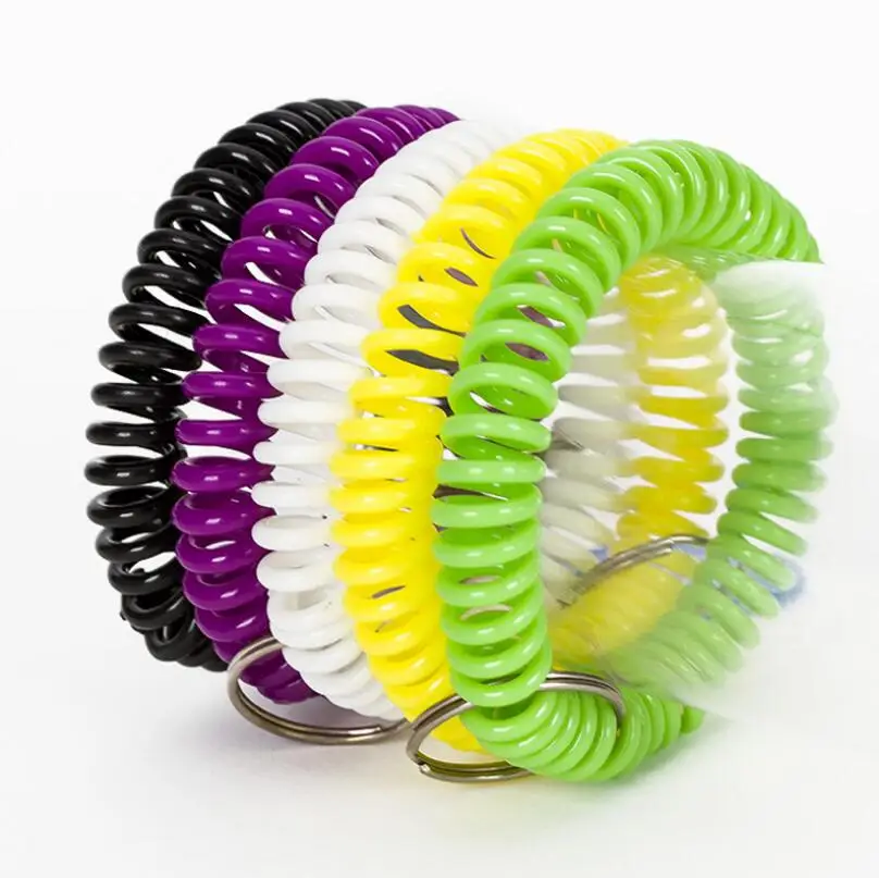 売る クリエイティブプラスチック春手リング衣服タグ伸縮スパイラル手首コイルキータグLX2098