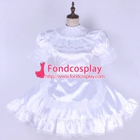 lockable sissy maid satin dress uniform cosplay costume tailor madeg1659