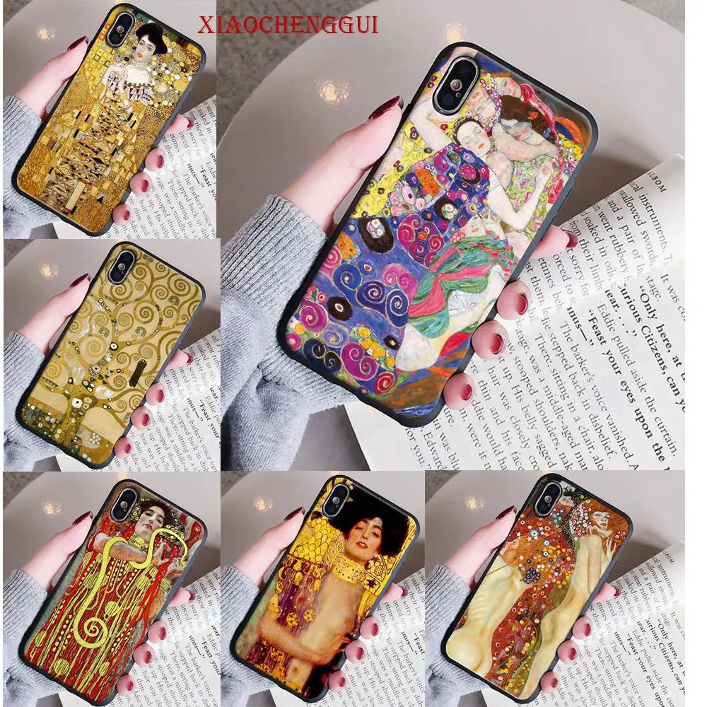 

Gustav Klimt The Kiss Art Painting Soft silicone Phone Cases Cover for iphone 11 12 pro mini x xs max xr 5 5S SE 6 6S 7 8 Plus