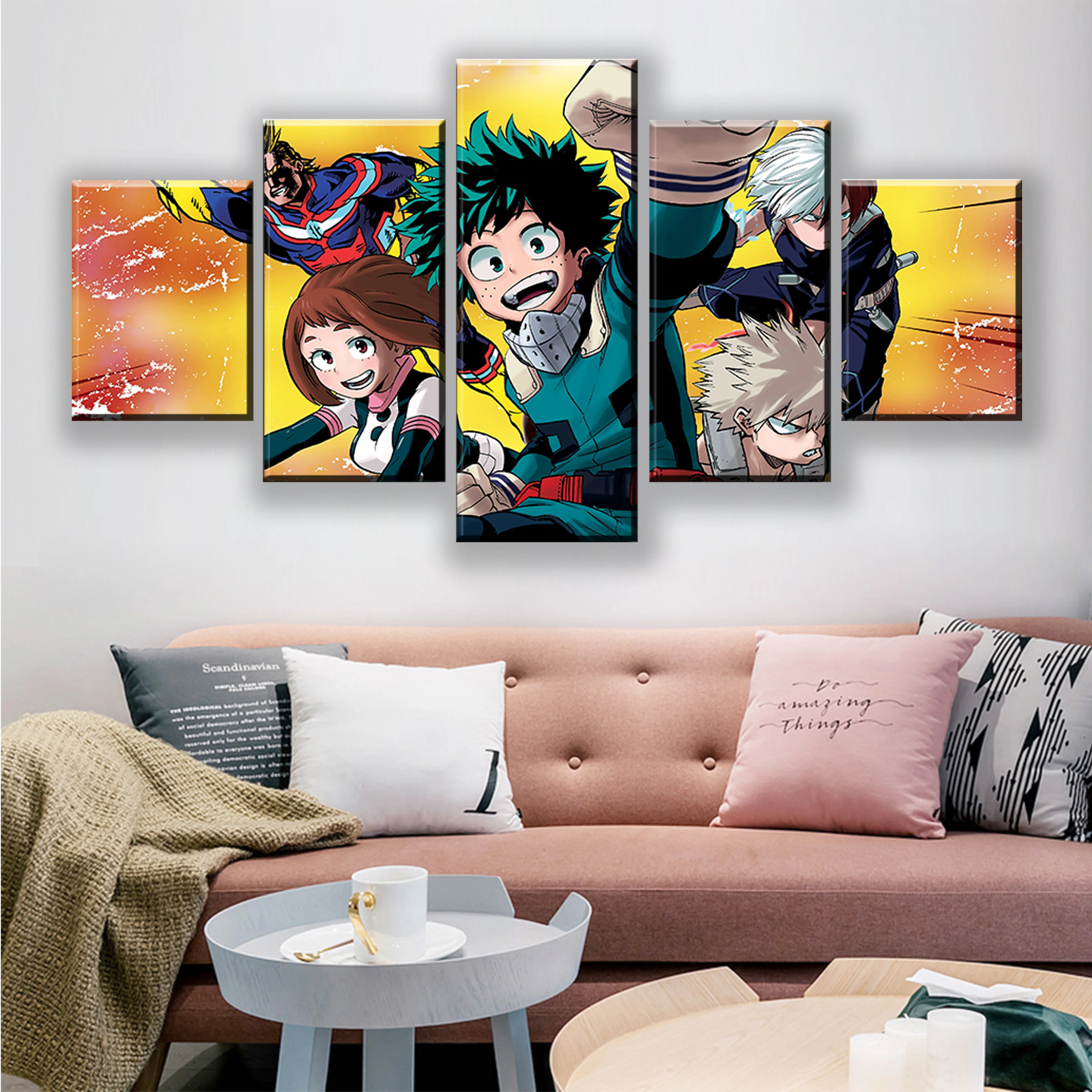 

Wall Art Canvas Print Painting 5 Panel My Hero Academia Characters Animation Poster Modern Home Decoration Living Room Artworks